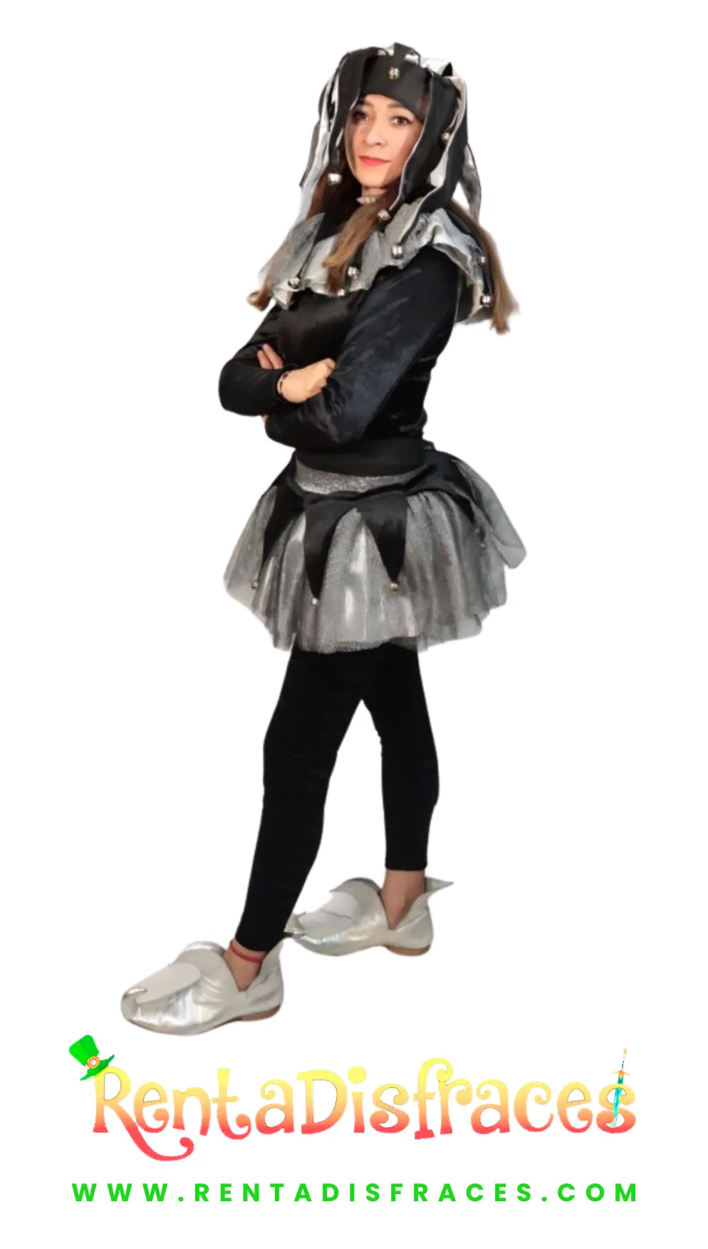 250B.- Disfraz de Arlequín Plateado