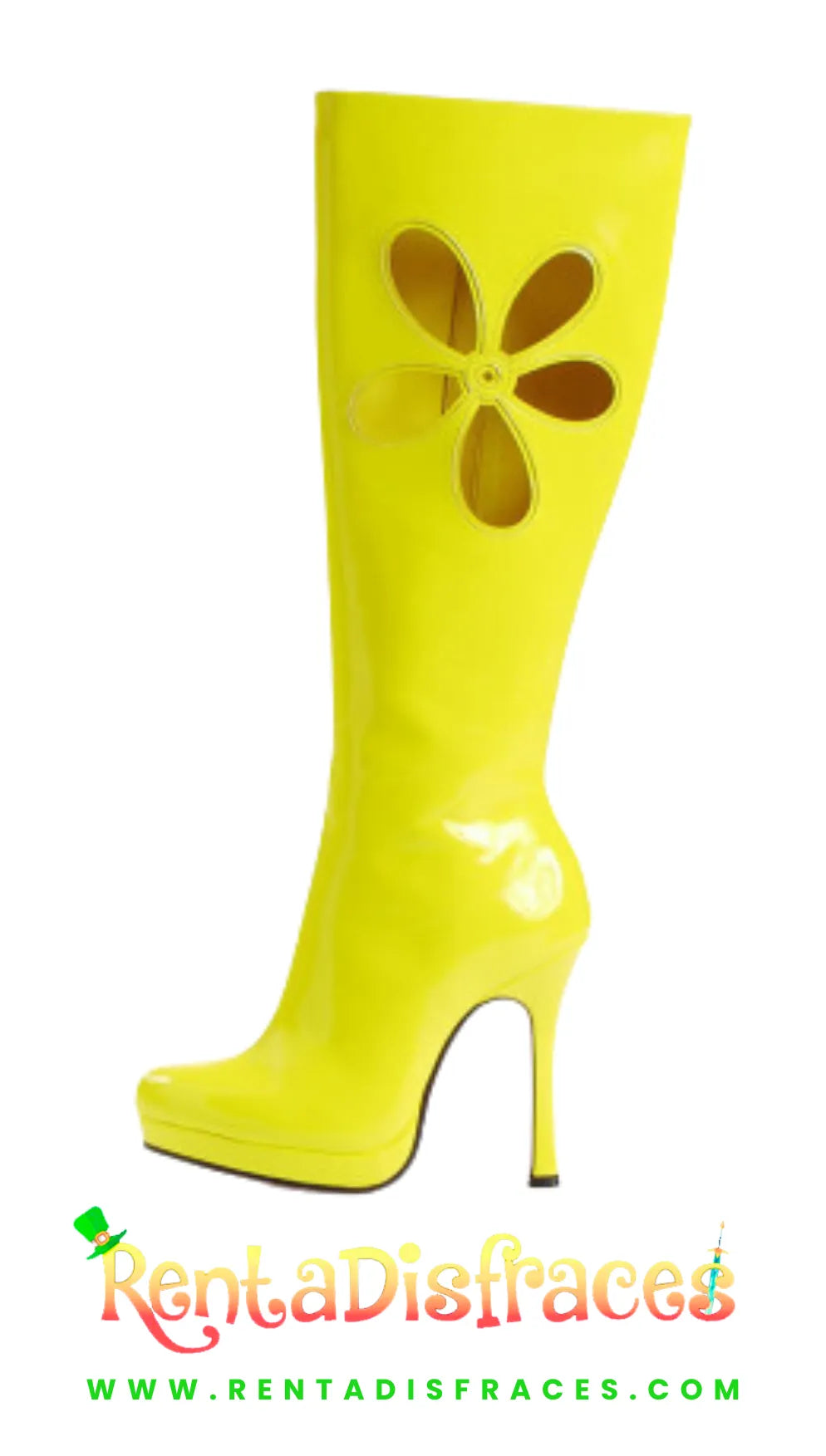 Botas amarillas con flor