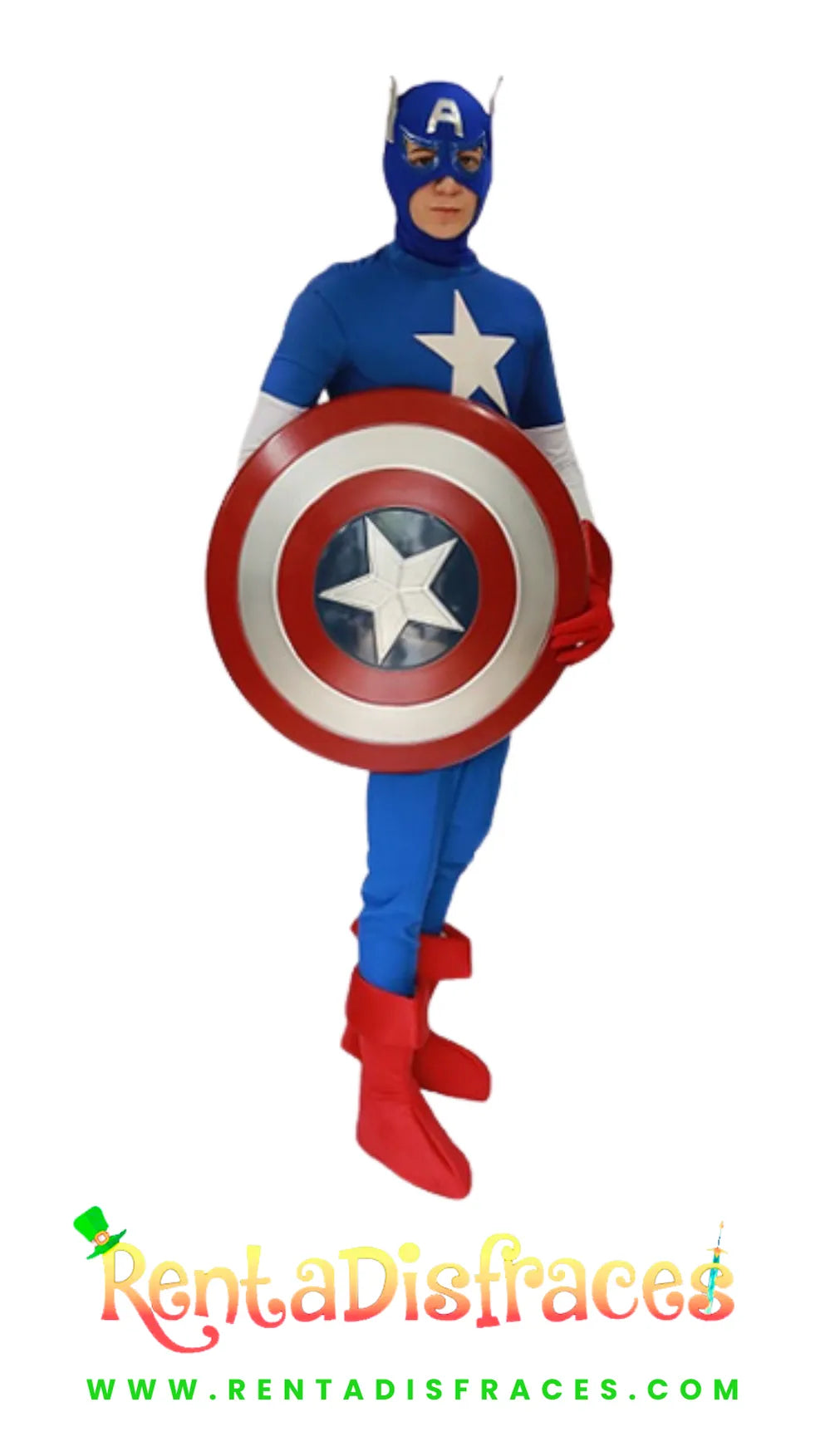 069.- Disfraz de Capitán América caballero licra