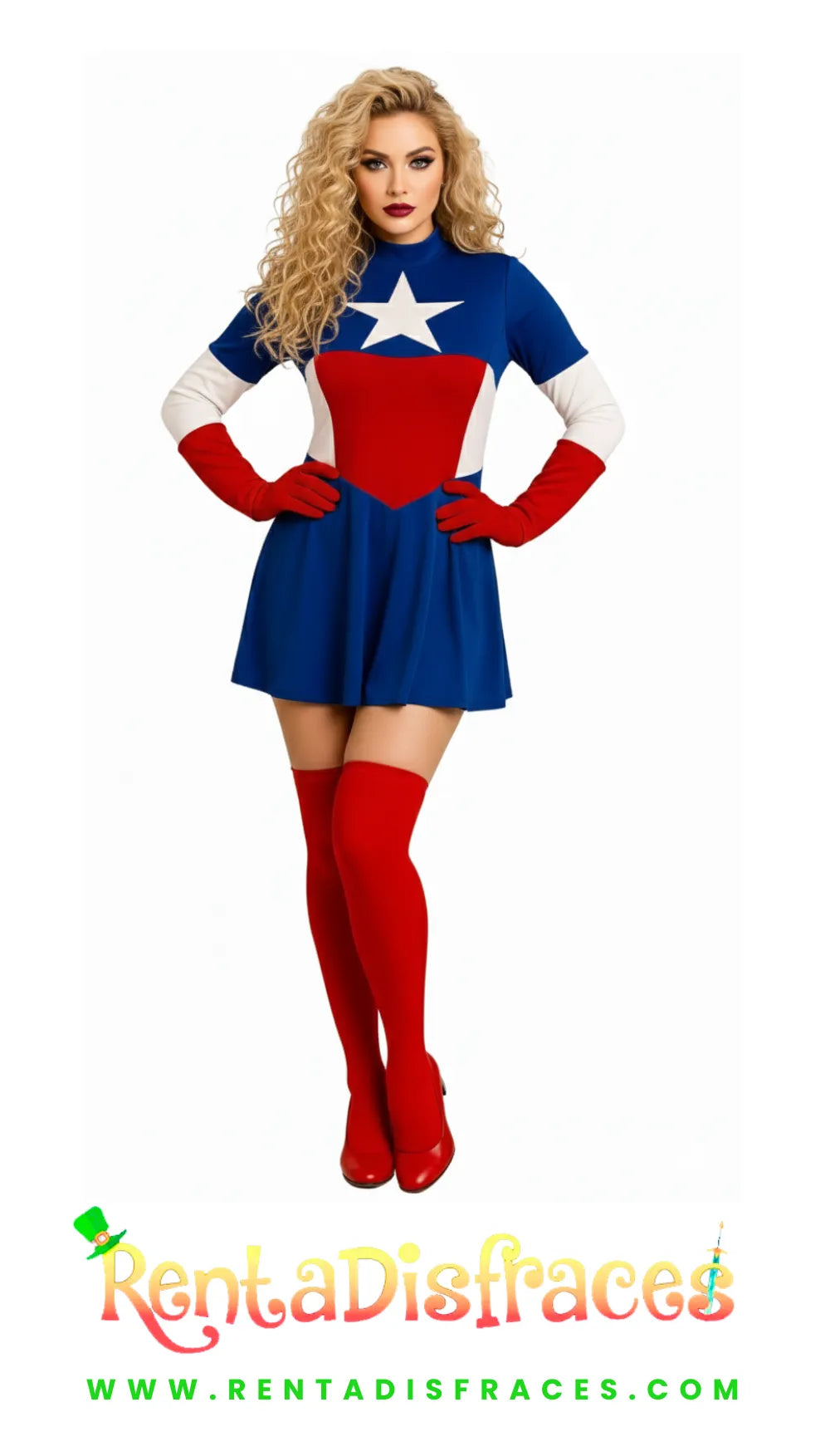 070.- Disfraz de Capitán América sexy licra