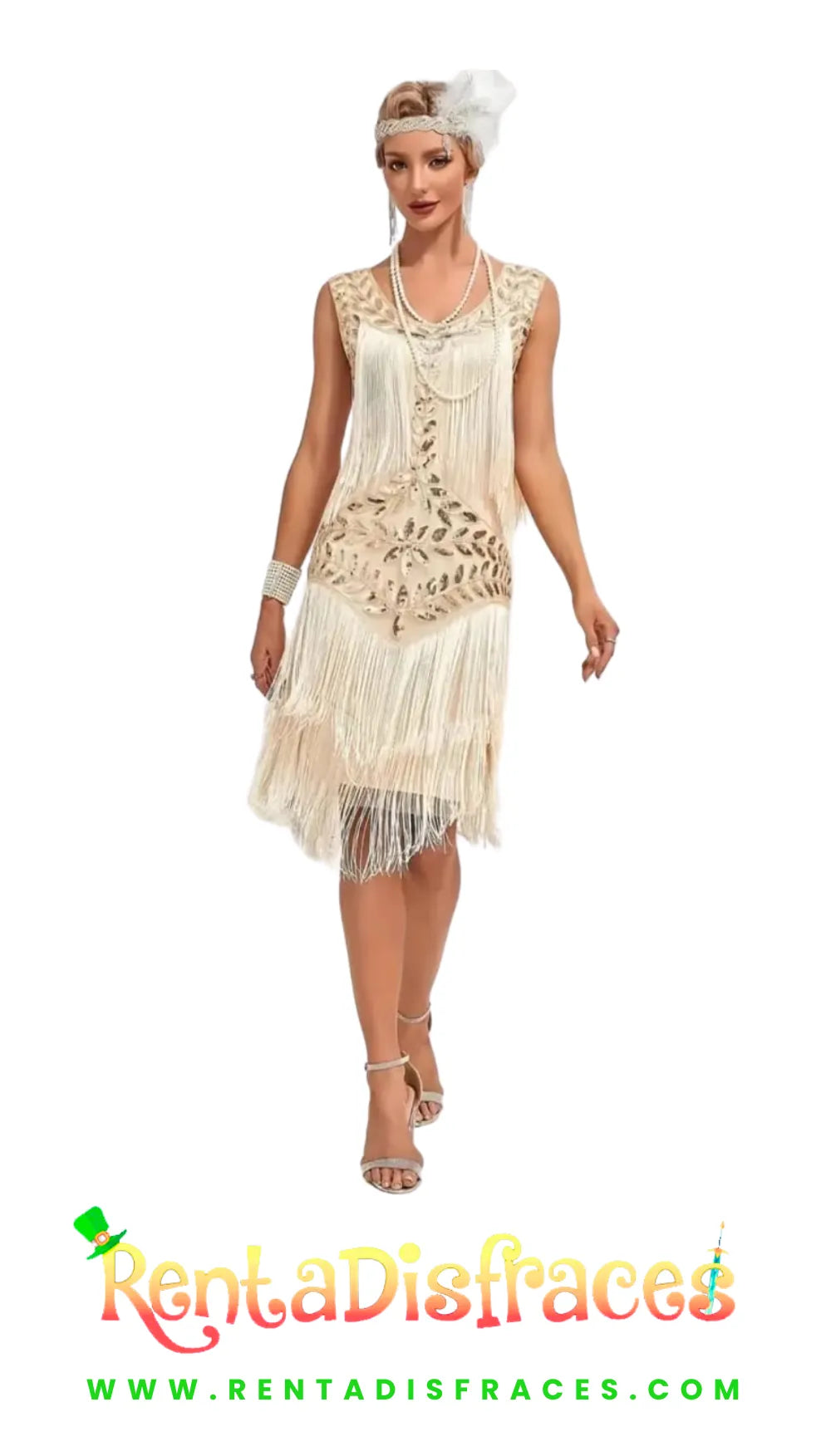 Disfraz Flapper 20´s Blanco