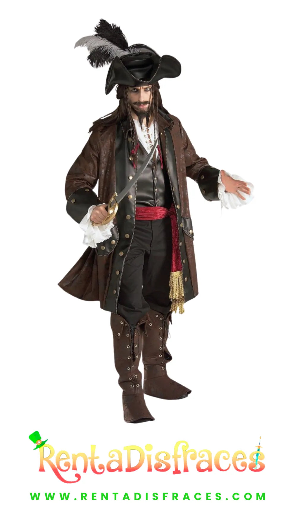 398.- Disfraz de Jack Sparrow de lujo
